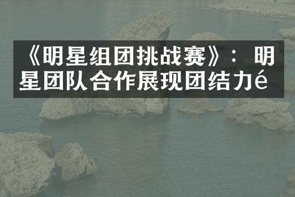 《明星组团挑战赛》：明星团队合作展现团结力量