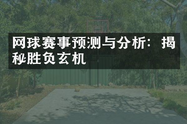 网球赛事预测与分析：揭秘胜负玄机