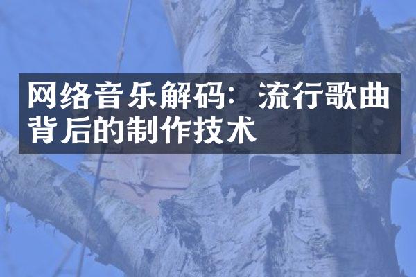 网络音乐解码：流行歌曲背后的制作技术