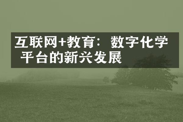 互联网+教育：数字化学习平台的新兴发展