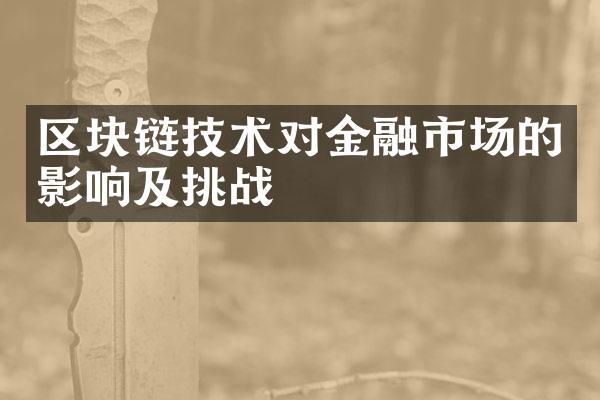 区块链技术对金融市场的影响及挑战