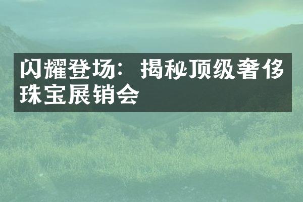 闪耀登场：揭秘顶级奢侈珠宝展销会