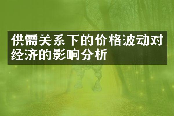 供需关系下的价格波动对经济的影响分析