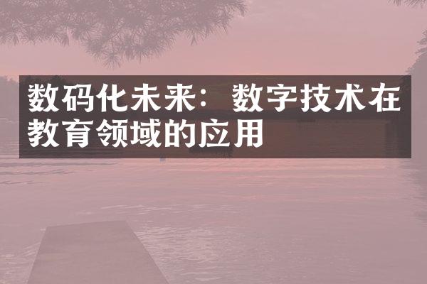 数码化未来：数字技术在教育领域的应用