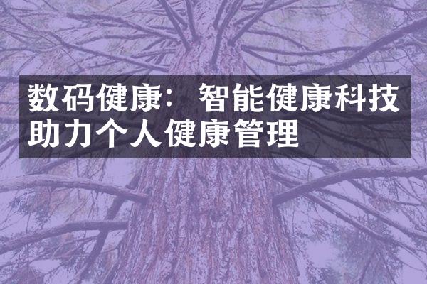 数码健康：智能健康科技助力个人健康管理