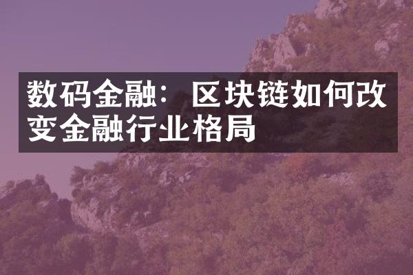 数码金融：区块链如何改变金融行业格局