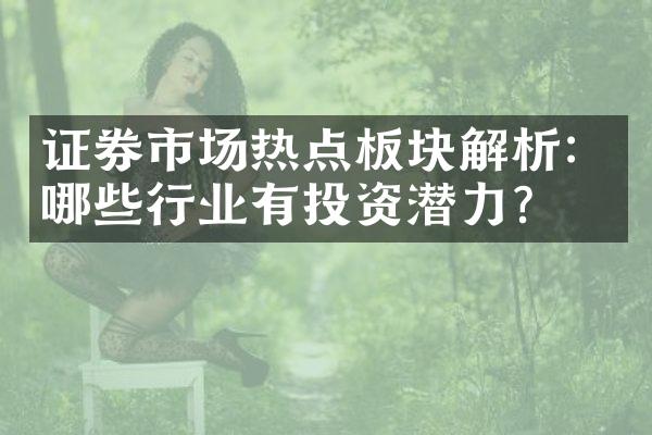 证券市场热点板块解析：哪些行业有投资潜力？