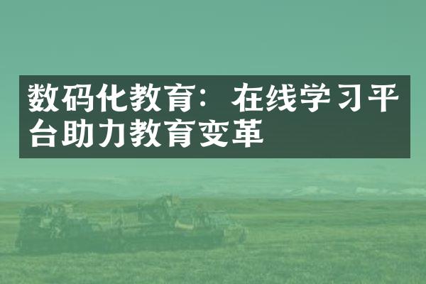 数码化教育：在线学习平台助力教育变革