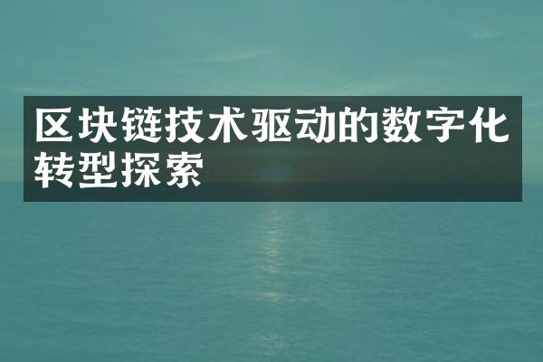 区块链技术驱动的数字化转型探索