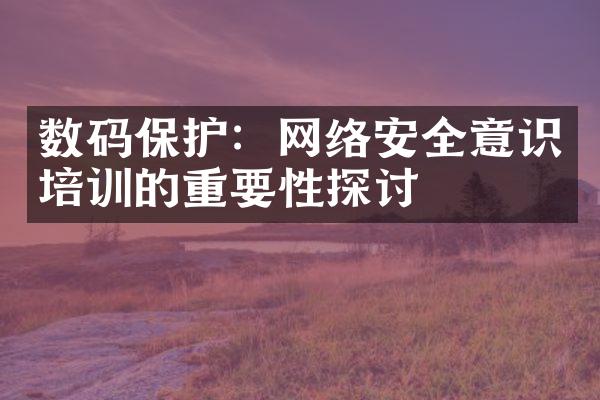 数码保护：网络安全意识培训的重要性探讨