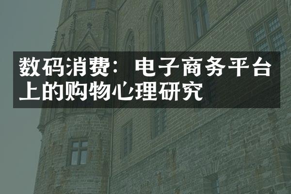 数码消费：电子商务平台上的购物心理研究