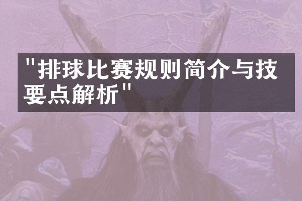 "排球比赛规则简介与技术要点解析"