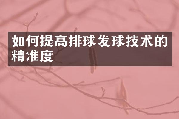 如何提高排球发球技术的精准度