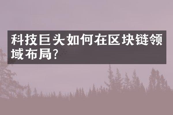 科技巨头如何在区块链领域布局？