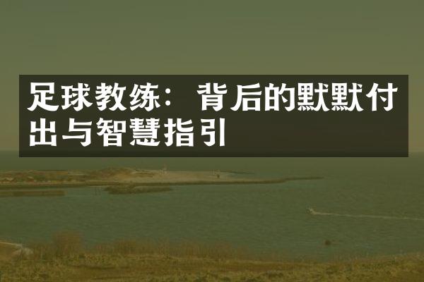 足球教练：背后的默默付出与智慧指引