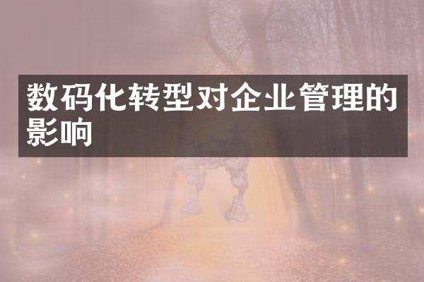 数码化转型对企业管理的影响