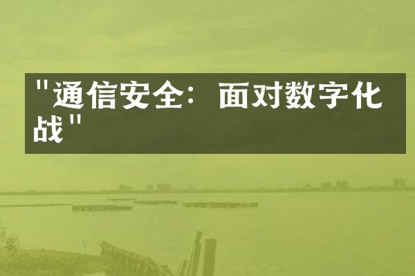 "通信安全：面对数字化挑战"