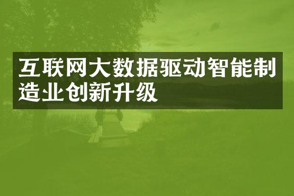 互联网大数据驱动智能制造业创新升级