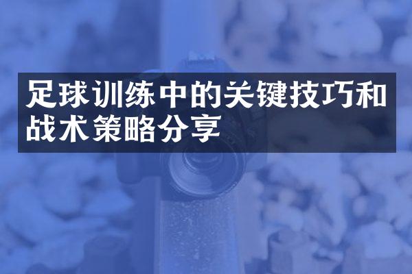 足球训练中的关键技巧和战术策略分享