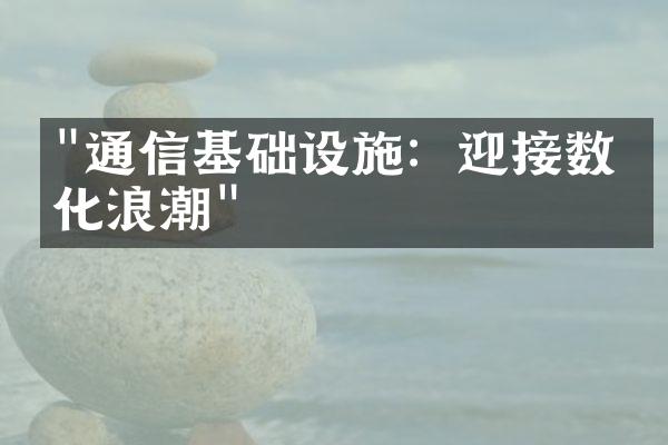 "通信基础设施：迎接数字化浪潮"