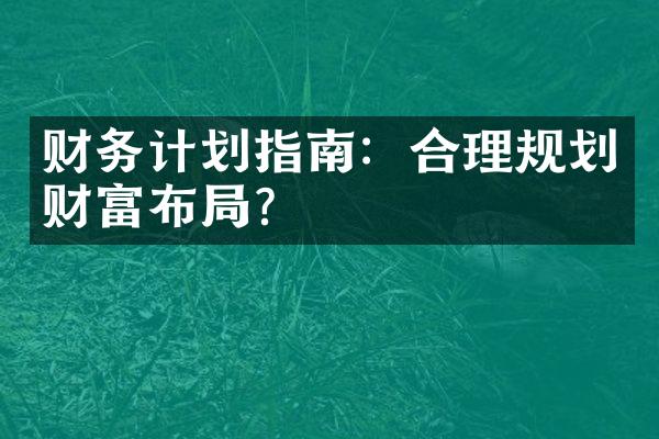 财务计划指南：合理规划财富布？