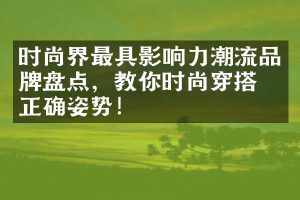 时尚界最具影响力潮流品牌盘点，教你时尚穿搭的正确姿势！