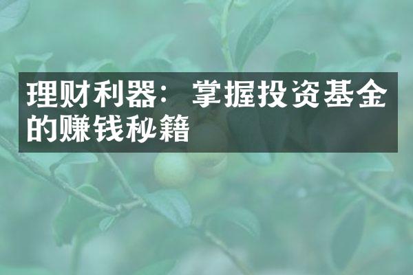 理财利器：掌握投资基金的赚钱秘籍