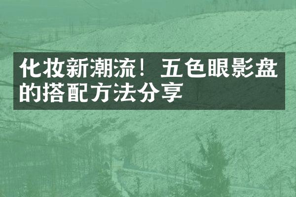 化妆新潮流！五色眼影盘的搭配方法分享