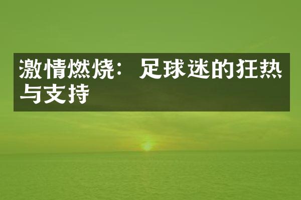 激情燃烧：足球迷的狂热与支持