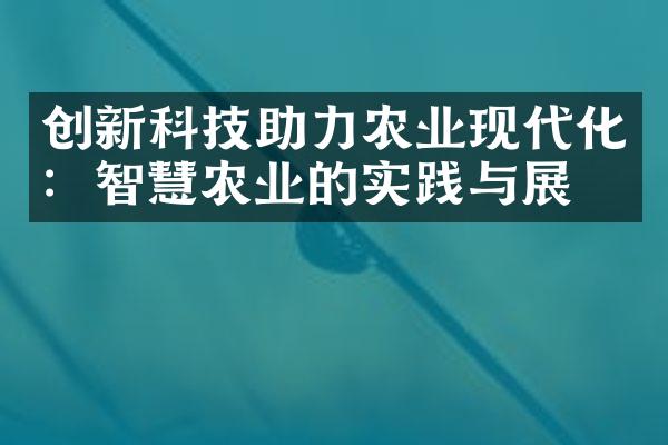 创新科技助力农业现代化：智慧农业的实践与展望