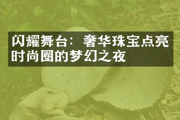 闪耀舞台：奢华珠宝点亮时尚圈的梦幻之夜