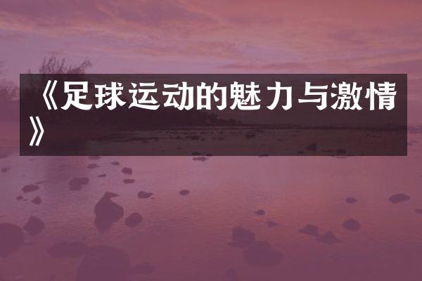 《足球运动的魅力与激情》