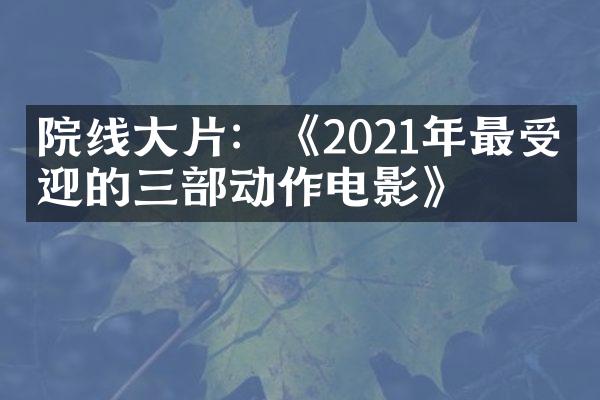 院线大片：《2021年最受欢迎的三部动作电影》