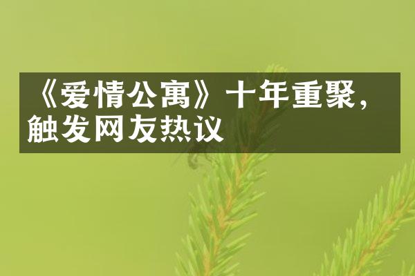 《爱情公寓》十年重聚，触发网友热议