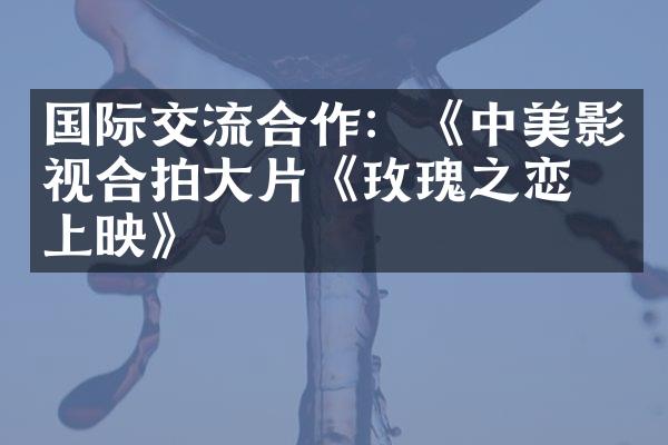 国际交流合作：《中美影视合拍大片《玫瑰之恋》上映》