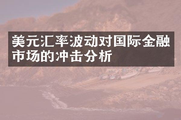 美元汇率波动对国际金融市场的冲击分析