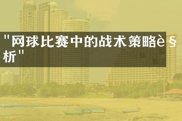 "网球比赛中的战术策略解析"