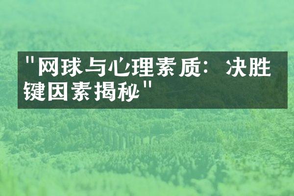 "网球与心理素质：决胜关键因素揭秘"