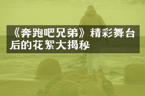 《奔跑吧兄弟》精彩舞台后的花絮揭秘