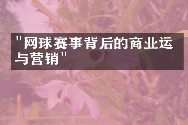 "网球赛事背后的商业运作与营销"