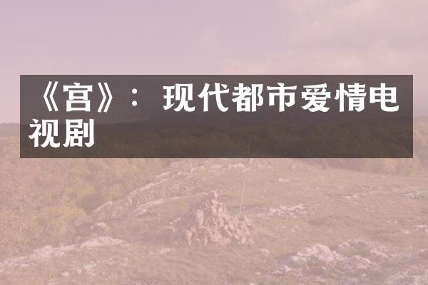 《宫》：现代都市爱情电视剧