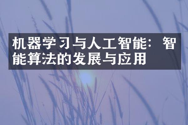 机器学习与人工智能：智能算法的发展与应用