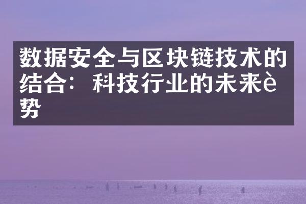 数据安全与区块链技术的结合：科技行业的未来趋势