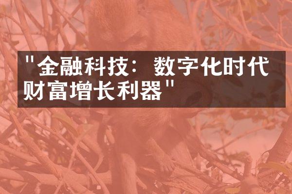 "金融科技：数字化时代的财富增长利器"