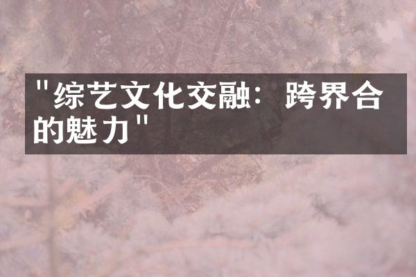 "综艺文化交融：跨界合作的魅力"