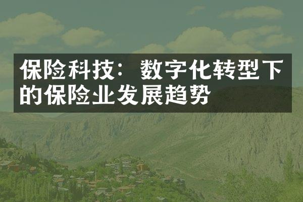 保险科技：数字化转型下的保险业发展趋势