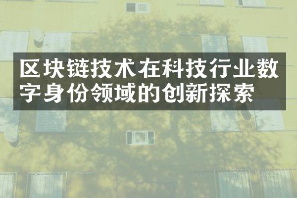 区块链技术在科技行业数字身份领域的创新探索