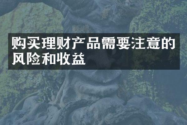 购买理财产品需要注意的风险和收益