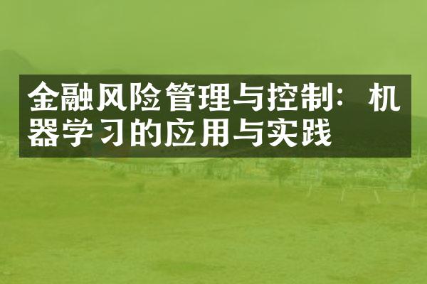 金融风险管理与控制：机器学习的应用与实践