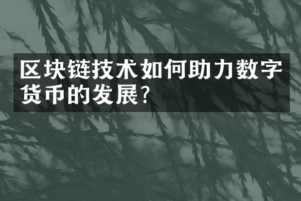 区块链技术如何助力数字货币的发展？